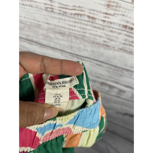 Christian Siriano Pants Women's XL Multicolor Linen Beach Abstract Cover Up Boho - Picture 4 of 8